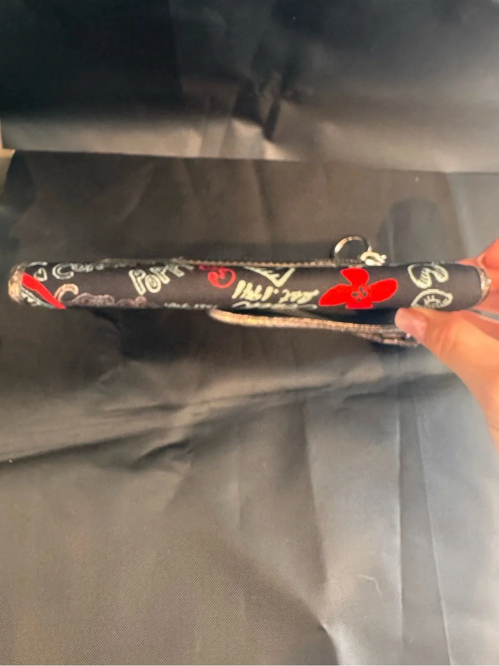 Coach Poppy Black & Metallic Wristlet